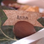 Simple place card holder from avocado seed at Unexpected Elegance