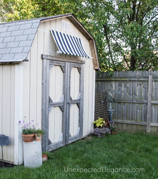 DIY Shed Awning {Quick and EASY} - Unexpected Elegance