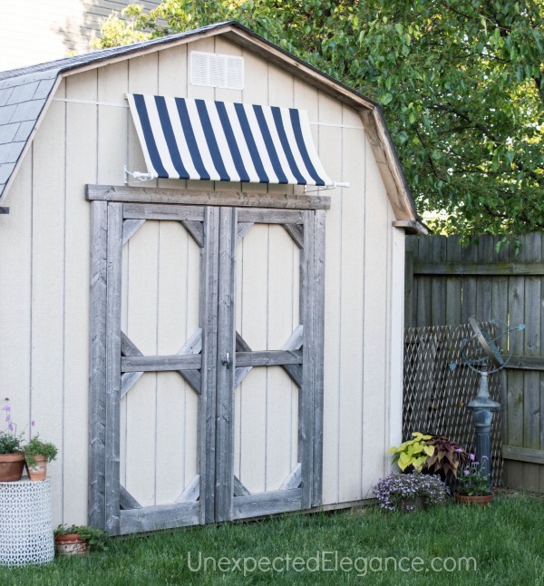 DIY Shed Awning {Quick and EASY} - Unexpected Elegance