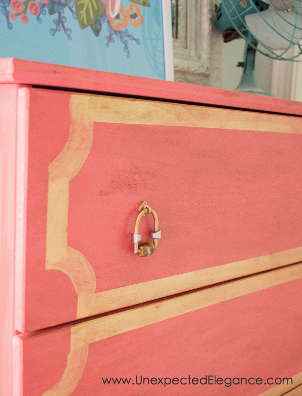 Want to dress up an inexpensive Ikea dresser?!  Check out this Ikea dresser update, made with just a few simple supplies!!