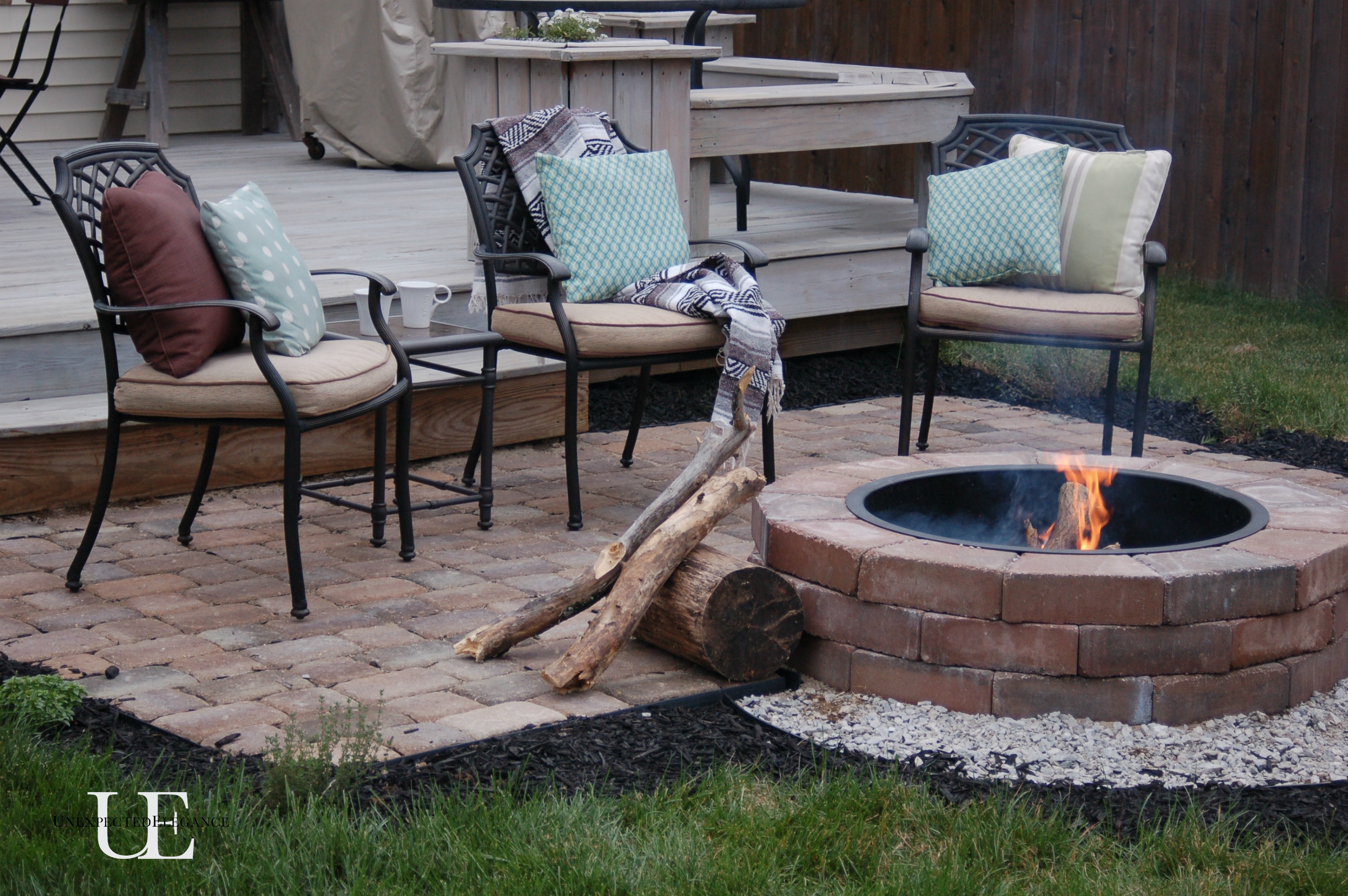 Cool Summer Nights And Finished Firepit - How To Build A Fire Pit On Patio Pavers