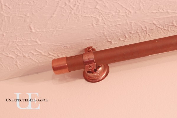 Handmade COPPER PIPE  curtain rails/pole With Copper Curtain Loops 