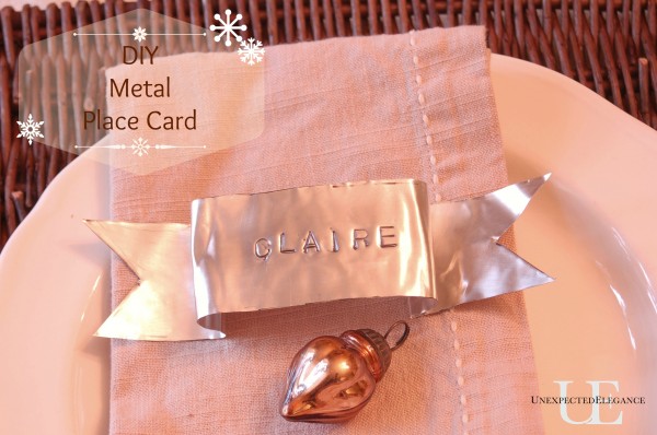 DIY Metal Place cards from Unexpected Elegance