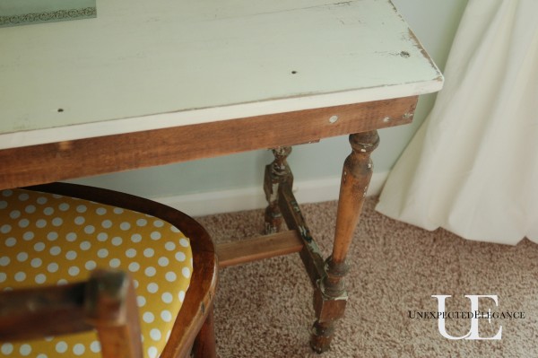 Vanity table details at Unexpected Elegance