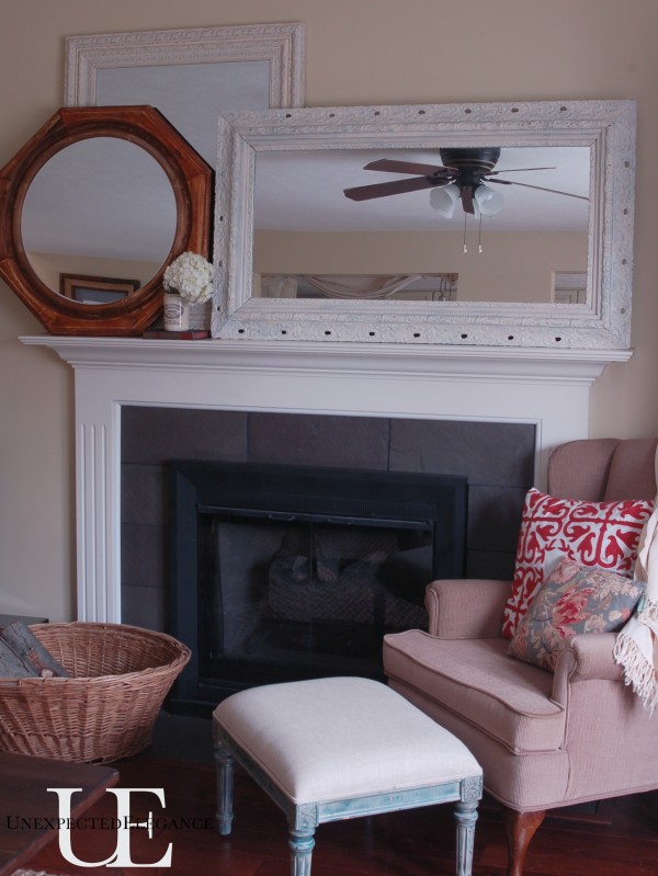 Fireplace with mirrors