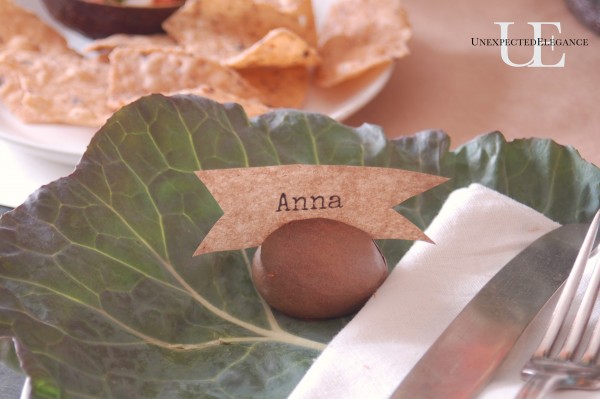 Avocado seed place card holder from Unexpected Elegance