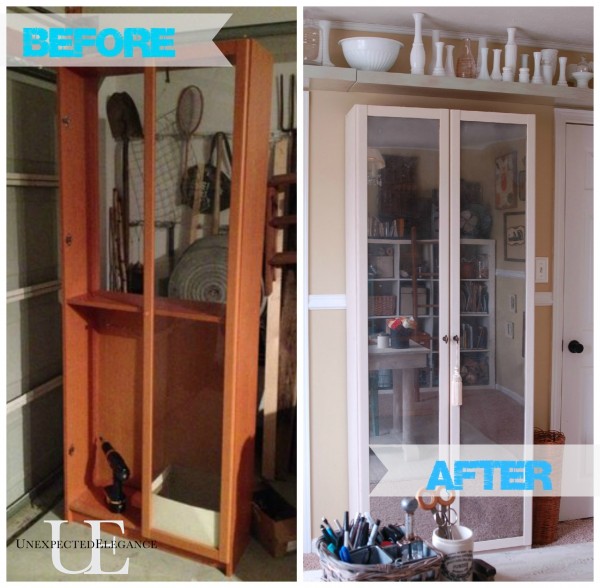 Before and After of Mirrored Cabinet