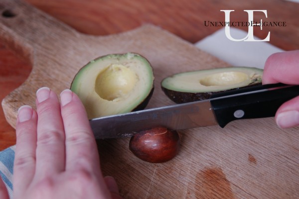 How to make a placecard holder from Avocado seed at Unexpected Elegance