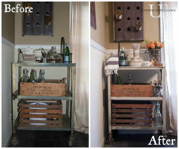 Before and After Rolling Cart via Unexpected Elegance