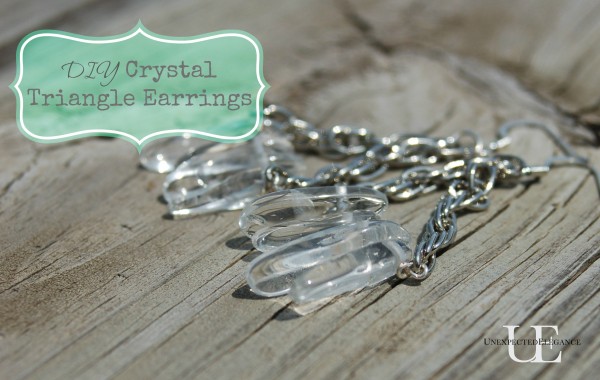DIY Crystal Triangle Earrings via Unexpected Elegance