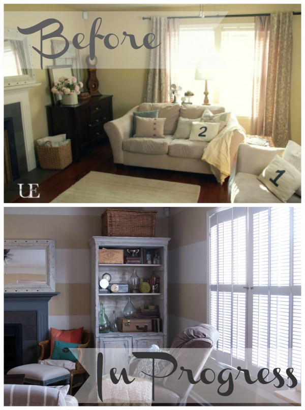 Before and In Progress of Living Room