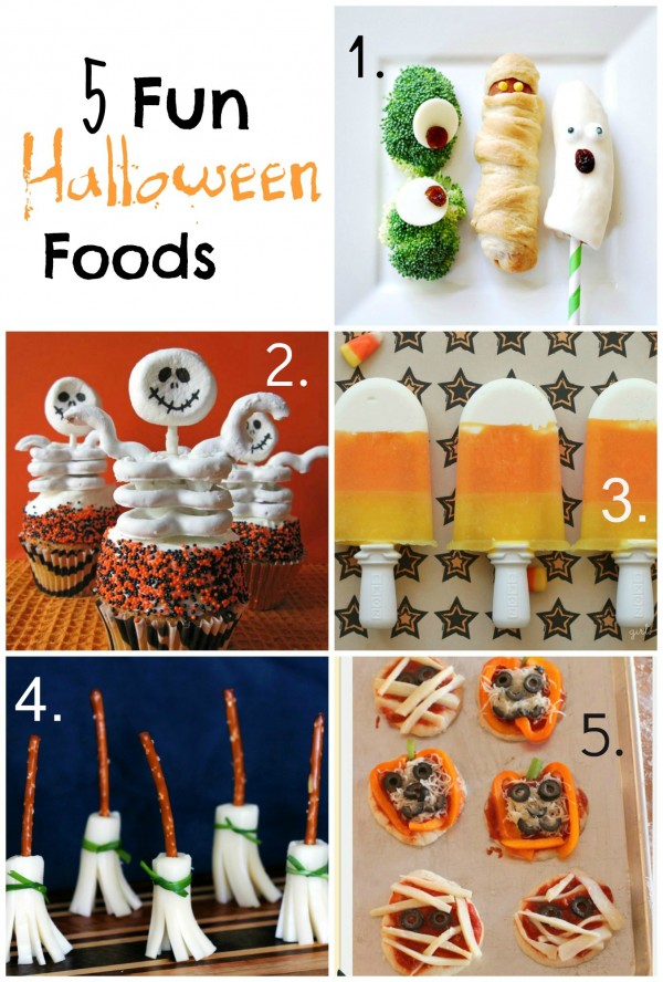 5 Fun Halloween Foods for your Halloween party!  Desserts and tasty appetizers.  Fun recipe and ideas!