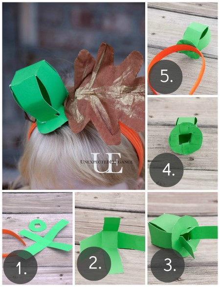 Steps for making Pumpkin Stem Headband at Unexpected Elegance