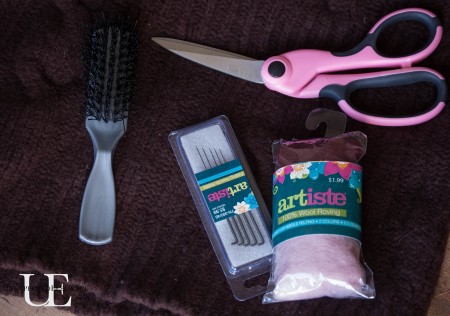 Supplies for makeing easy Fingerless Mittens