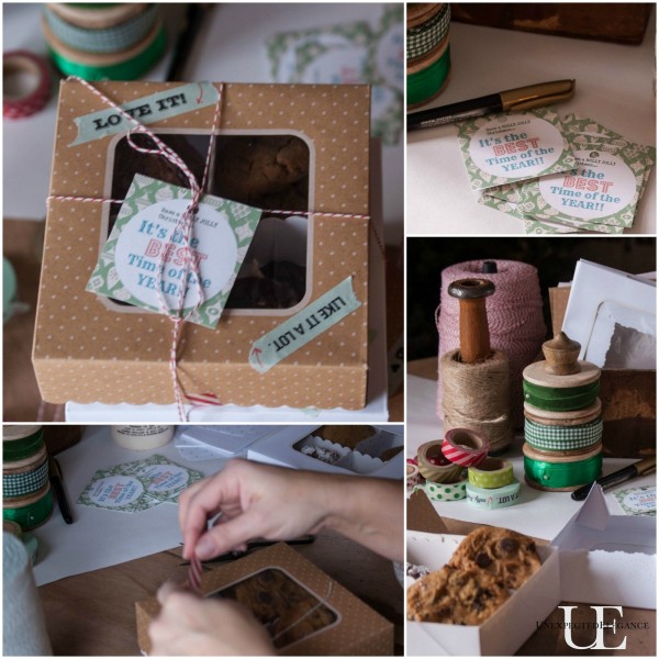 Wrapping Station for Cookie Exchange party with Free printables #ButterHoliday #shop #cbias