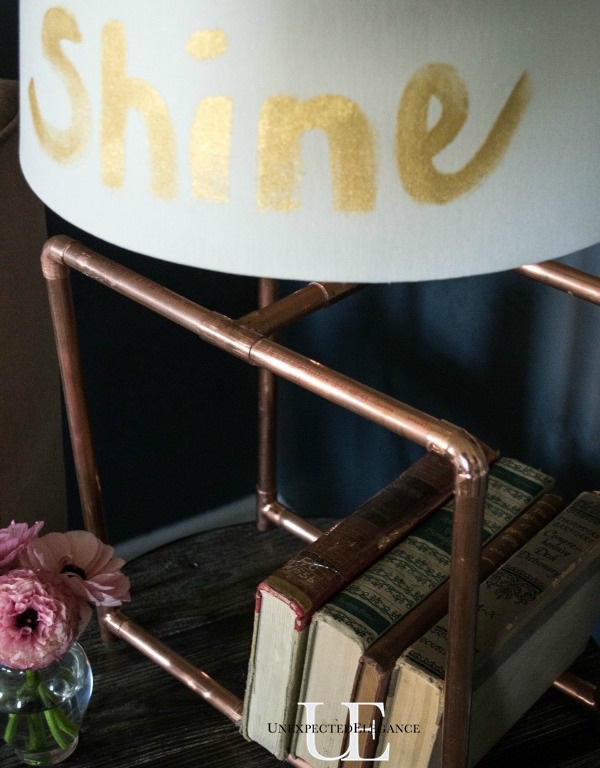 DIY Copper Table Lamp and GE Light  #LEDSavings #shop