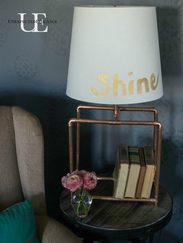 DIY Copper Table Lamp and GE Light  #LEDSavings #shop