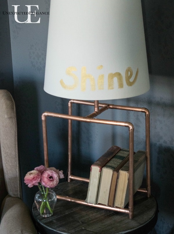 DIY Copper Table Lamp and GE Light  #LEDSavings #shop