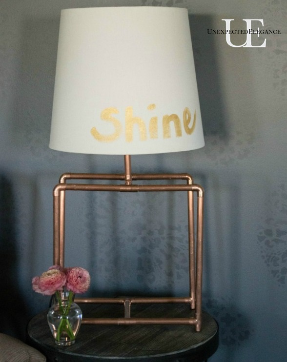 DIY Copper Table Lamp and GE Light  #LEDSavings #shop