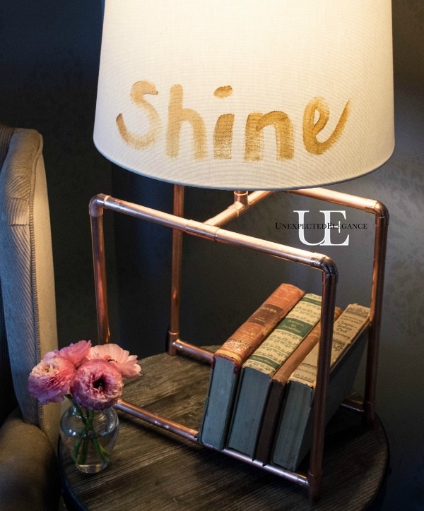 DIY Copper Table Lamp and GE Light  #LEDSavings #shop