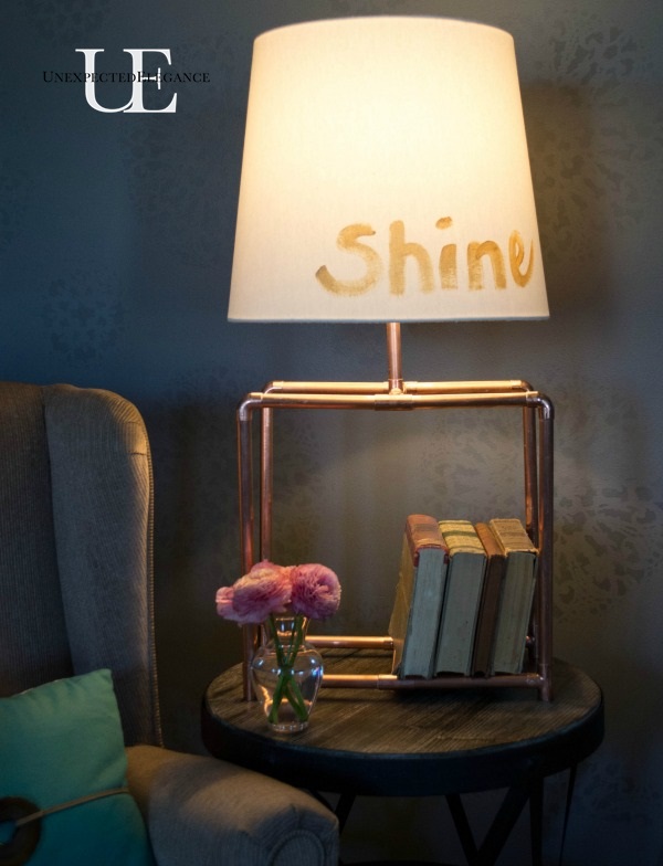 DIY Copper Table Lamp and GE Light  #LEDSavings #shop