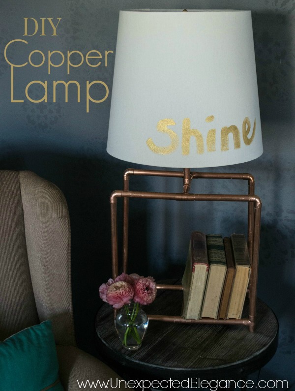 DIY Copper Table Lamp and GE Light #LEDSavings #shop