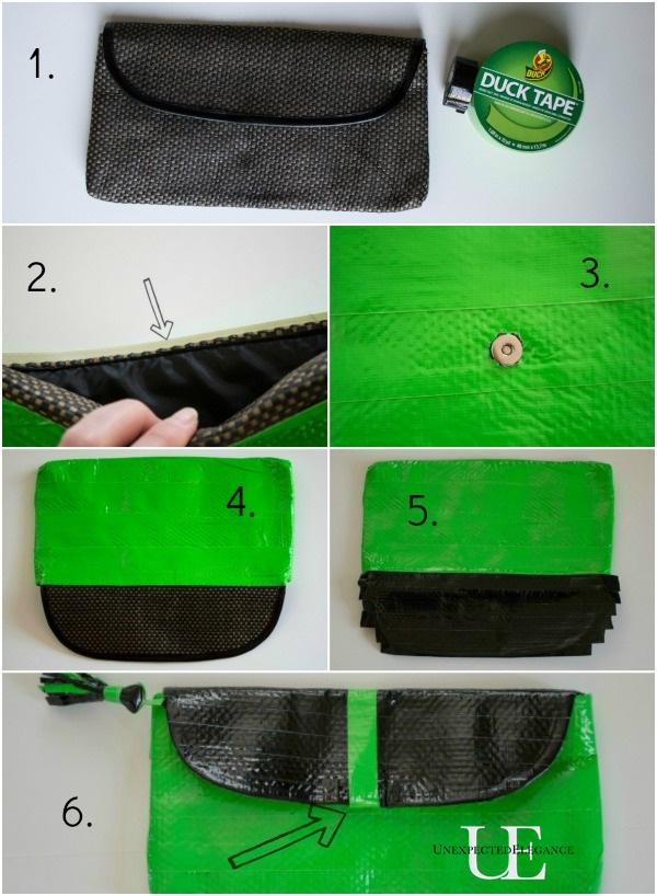 Steps for Upcycling a Clutch with Duck Tape