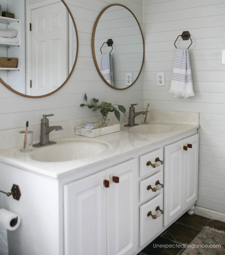 How To Transform A Builder Grade Bathroom Vanity For Less Unexpected Elegance - How To Transform Bathroom Vanity