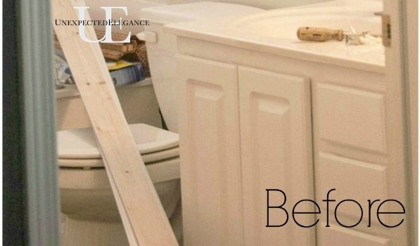 How to Transform a Builder Grade Bathroom Vanity for LESS