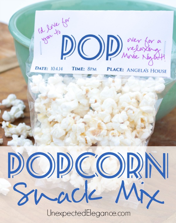 Popcorn Snack Mix and Free Movie Night Printable