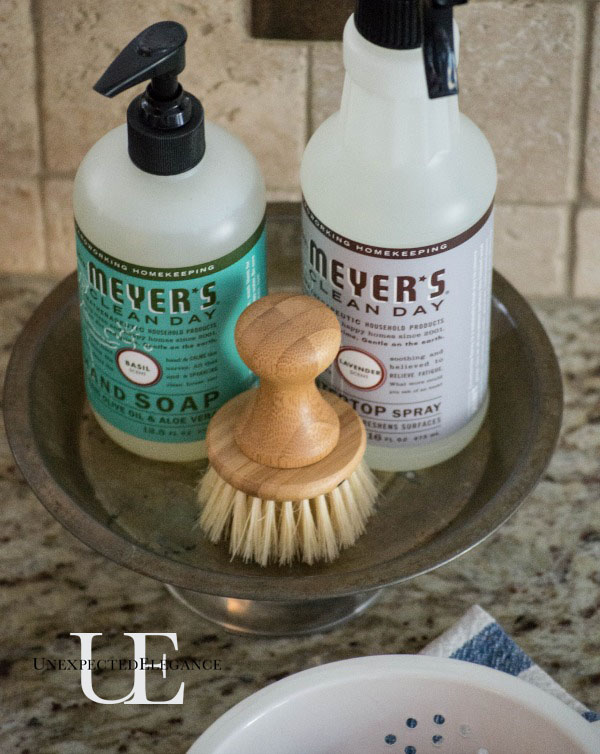 DIY Soap and Cleaner Sink Dish tutorial. It’s a great way to add a little character to one of the hardest, most utilitarian areas of your home. #HomeGrownInspiration #spon