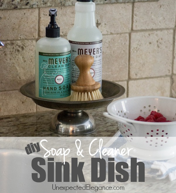 DIY Soap and Cleaner Sink Dish tutorial. It’s a great way to add a little character to one of the hardest, most utilitarian areas of your home. #HomeGrownInspiration #spon