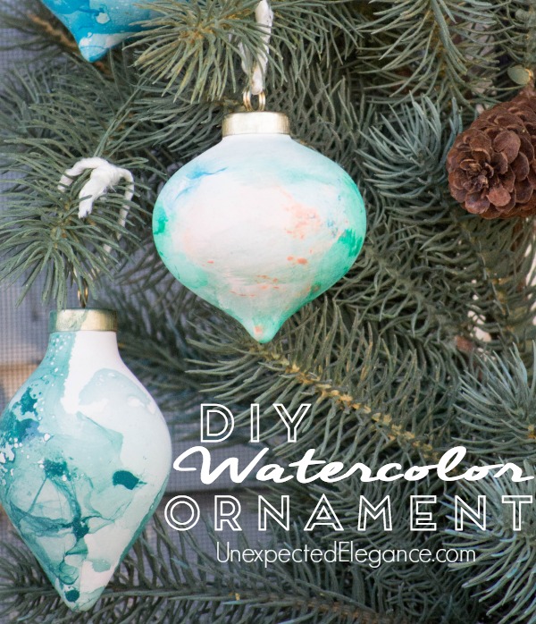 DIY Watercolor Ornaments Using Nail Polish.  These take a minute to make and is a lot of fun for the kids!