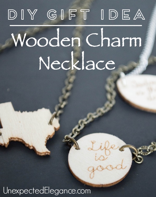 DIY Wooden Charm Necklace. Perfect for gift giving.