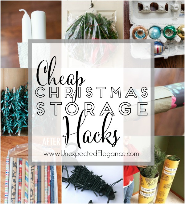 After the expense of Christmas, who wants to spend more money on the storage of all the decorations? It's so much easier if you take the time to store everything nice and neat but you don't have to spend a fortune. There are many items in your house that can be repurposed and other items that can be bought on the cheap. Here are a few CHEAP CHRISTMAS STORAGE HACKS to help save you money and time next year!