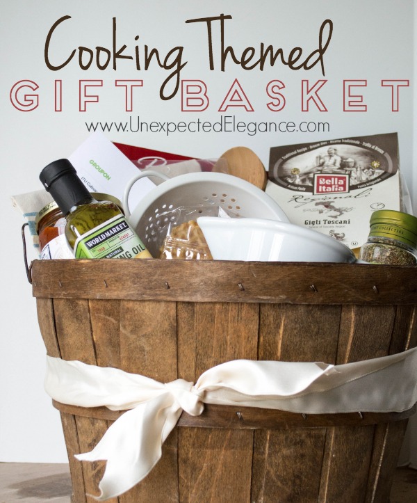Do you need a gift for a culinary genius who loves to cook?  Give them a cooking themed gift basket this year, complete with cooking classes!!
