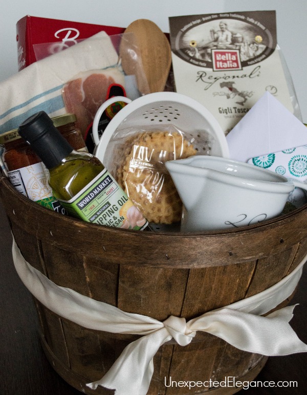 Do you need a gift for a culinary genius who loves to cook?  Give them a cooking themed gift basket this year, complete with cooking classes!!