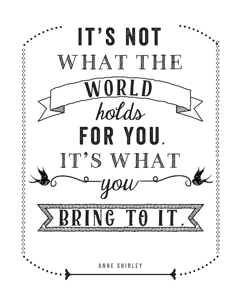 Need some new artwork?  Get a FREE Anne of Green Gables quote printable!