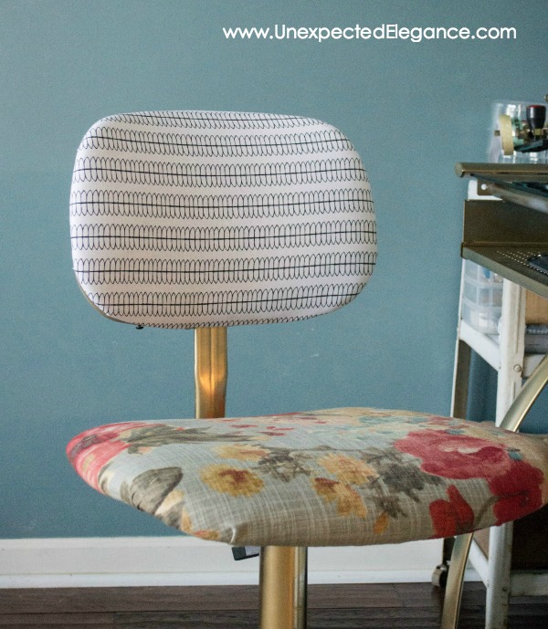 This chair transformation only cost a few dollars and made a big impact!  Check out the before and after.