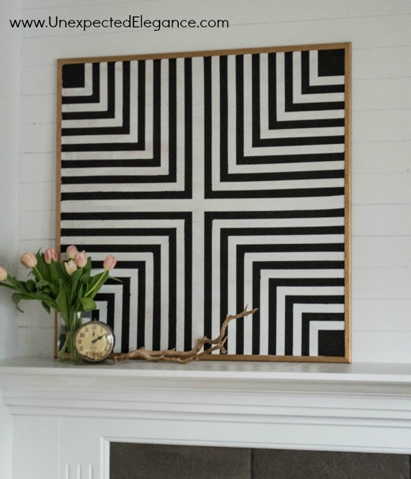 Need some inexpensive artwork that can function as a bulletin board?  Get a full tutorial for making your own DIY geometric artwork!