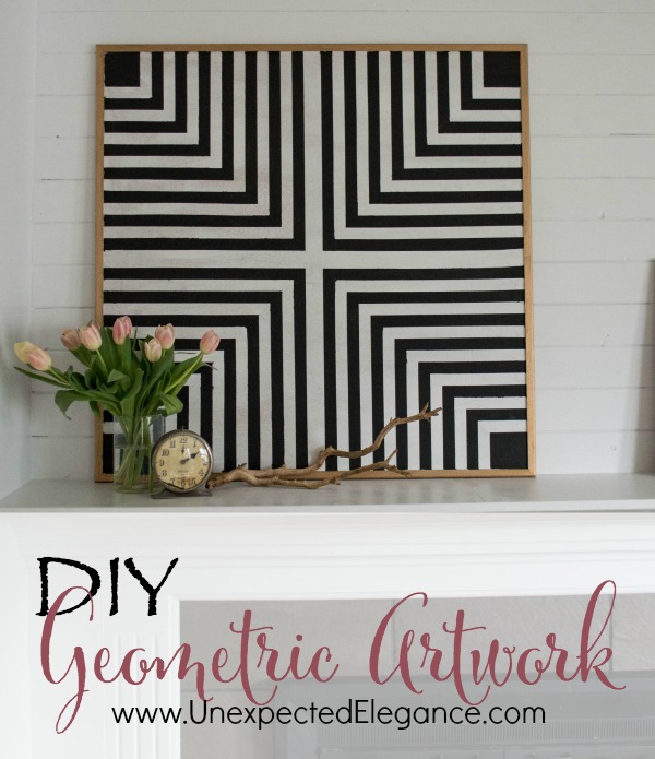 Need some inexpensive artwork that can function as a bulletin board?  Get a full tutorial for making your own DIY geometric artwork!