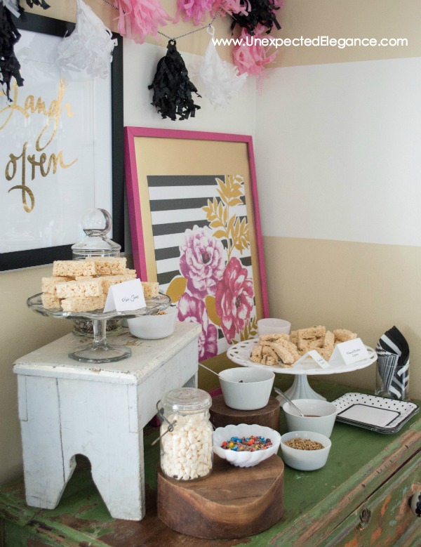 Want some easy entertaining ideas?? Check out this fun TREAT BAR for your next party or get-together. 