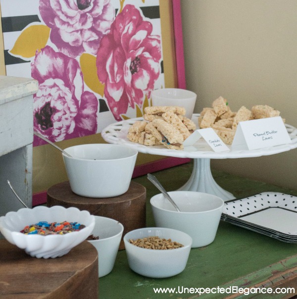 Want some easy entertaining ideas?? Check out this fun TREAT BAR for your next party or get-together. 