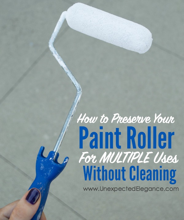 Have you ever started a large painting project and didn’t finish in one day? Do you enjoy cleaning the roller in-between sessions (I sure don’t)? Well, I have a little secret, check it out!!