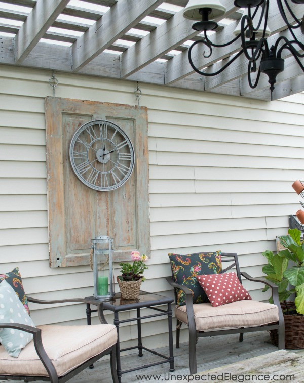 Easily add some interest to your outdoor space by using a removable panel.    