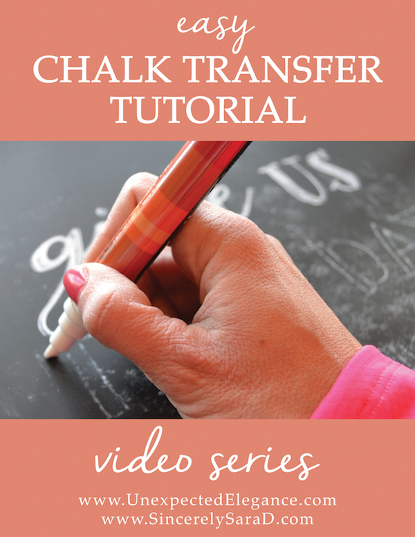 Have you ever looked at a beautiful chalkboard and thought "I wish I had handwriting like that!"? Well, there is a little trick that makes designing your next chalkboard a snap!! Check out this quick and EASY video tutorial for transfer chalk.