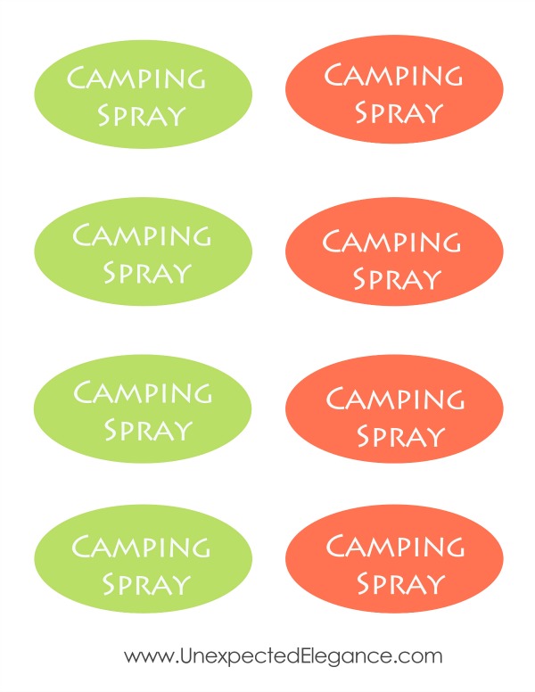 camping Spray labels 1