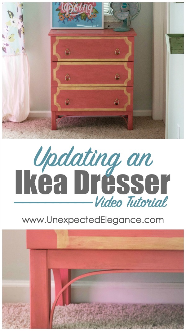 Do you have a boring dressing that needs an update? Check out this quick and easy hack for an Ikea dresser. It cost less than $5 and changed the profile of the legs!