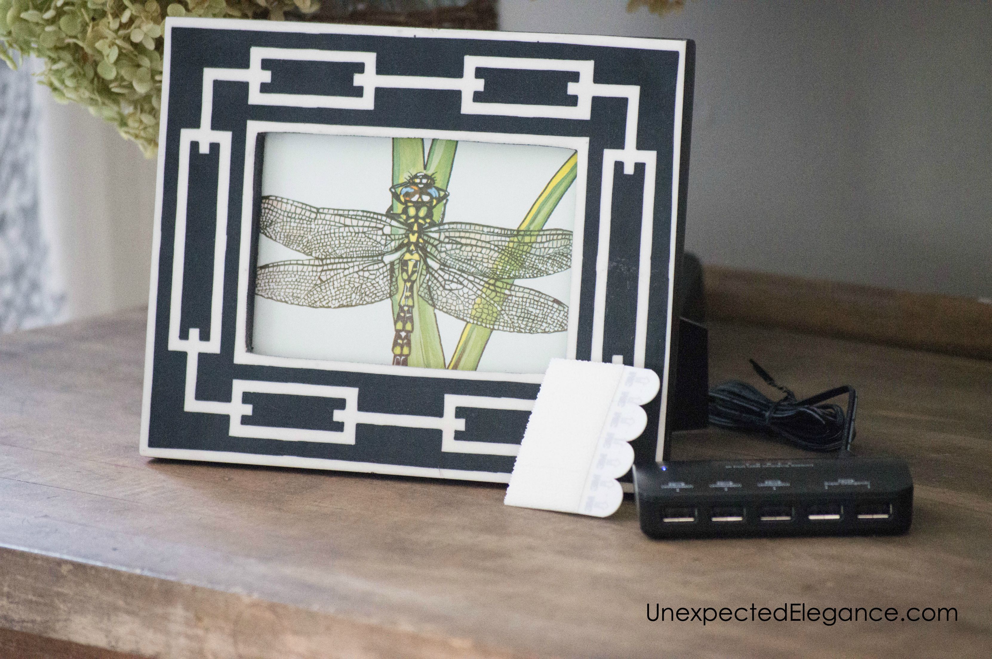 Are you tired of the mess of cords? Here's an EASY and quick DIY charging station that's not only functional but pretty too!