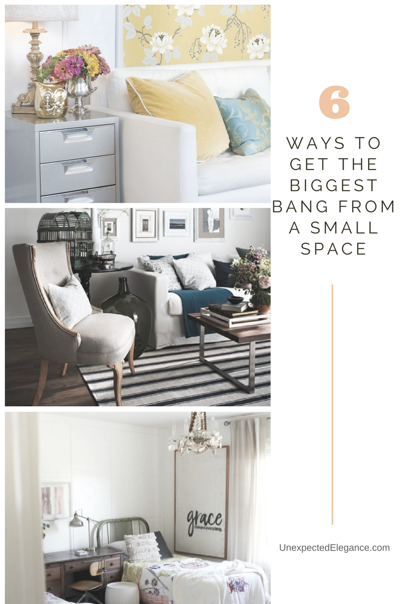 Do you have a small house or room?  Find 6 ways to get the biggest bang from a small space!